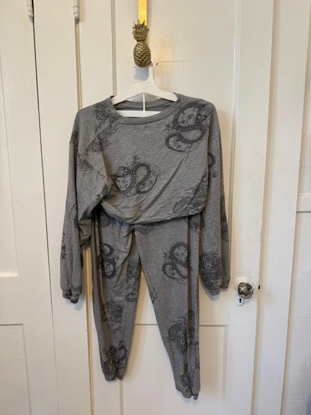 Streetwear Society Grey Snake-Print Kids Pajama Set